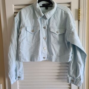 F21 Cropped denim jacket Aqua Large